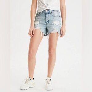 NWT American Eagle 90s Boyfriend Cutoff Distressed Denim Shorts 16 - Button Fly